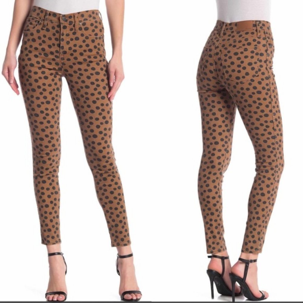 NWT Madewell High Rise Leopard Print Skinny Jeans